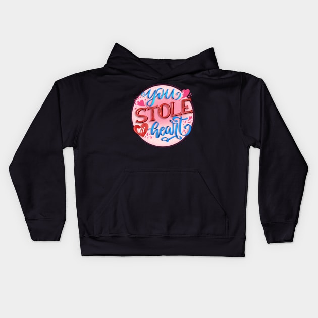 You stole my heart Kids Hoodie by PrintAmor